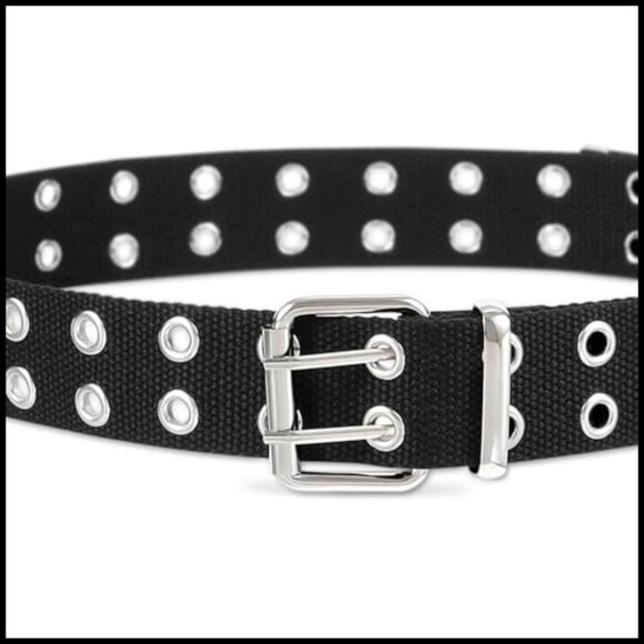 Double Grommet Canvas Nylon Web Belt with Buckle Closure main image 6